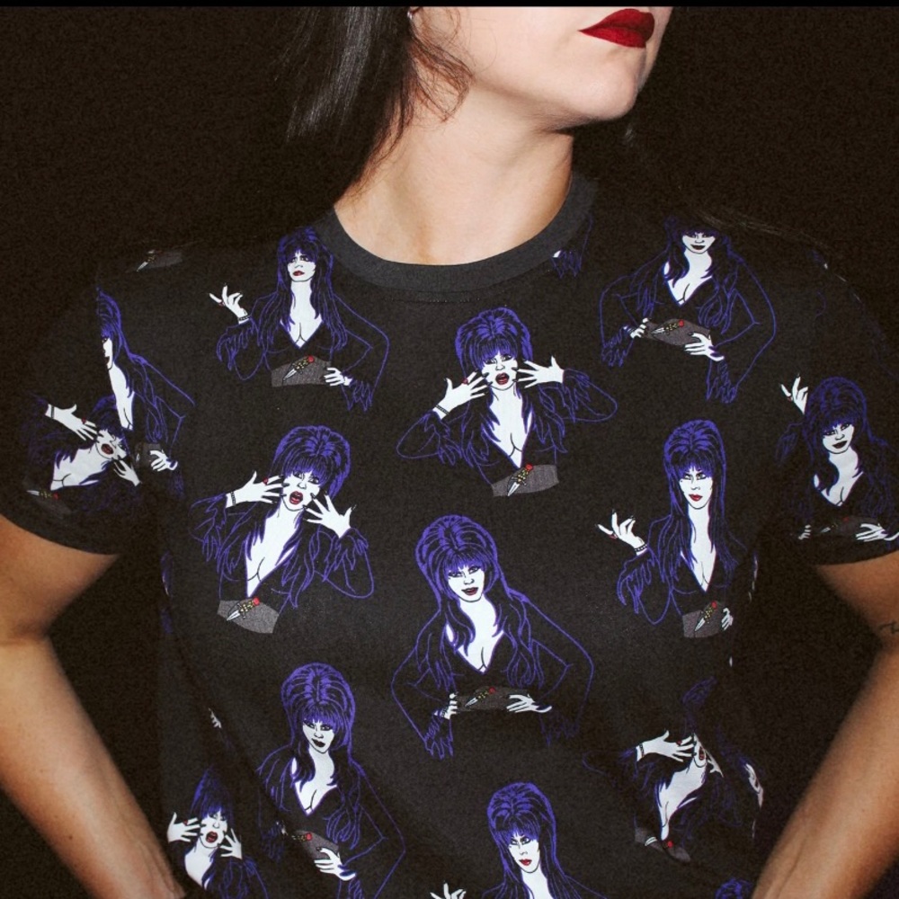 NWOT Elvira Mistress of the Dark AOP T-Shirt by Cakeworthy